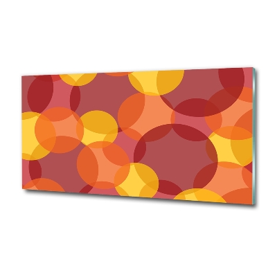 Cuadro decorativo de vidrio para salón horizontal Círculos de colores