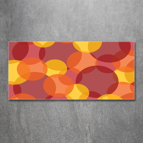 Cuadro decorativo de vidrio para salón horizontal Círculos de colores