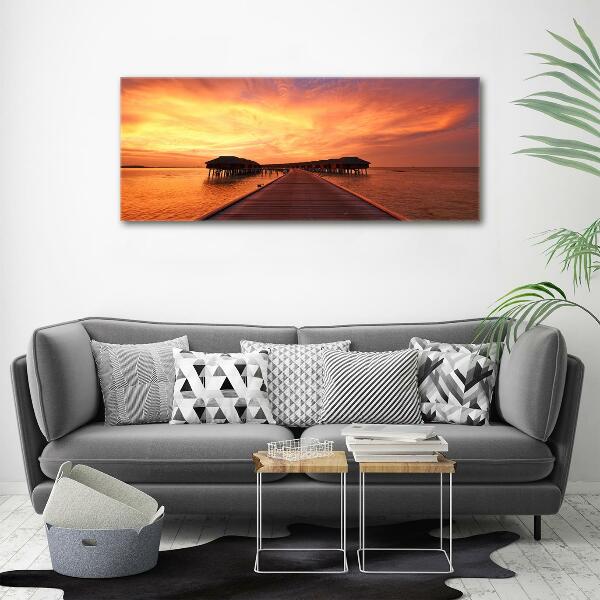 Foto obraz szklany Bungalowy Malediwy