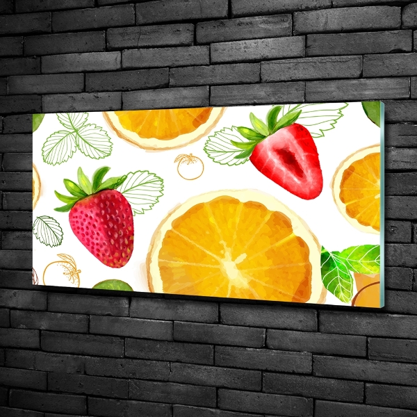 Impresión en cristal con acabado brillante horizontal Fruta