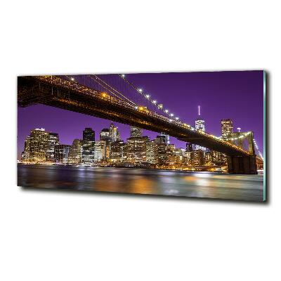 Impresión en cristal con acabado brillante horizontal Manhattan de noche