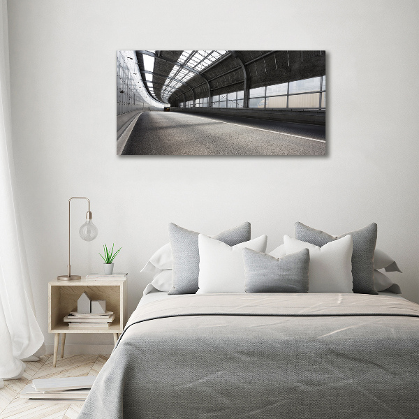 Foto en cristal de alta calidad con impresión uv horizontal Carretera en el túnel