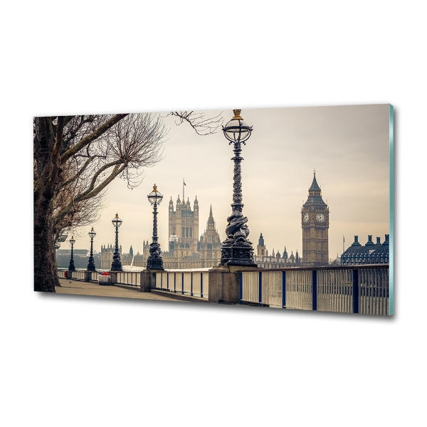 Cuadro de cristal templado moderno horizontal Londres en otoño