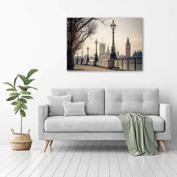 Cuadro de cristal templado moderno horizontal Londres en otoño
