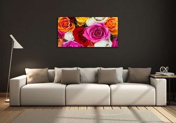 Foto en cristal de alta calidad con impresión uv horizontal Rosas de colores