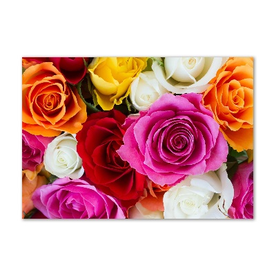 Foto en cristal de alta calidad con impresión uv horizontal Rosas de colores