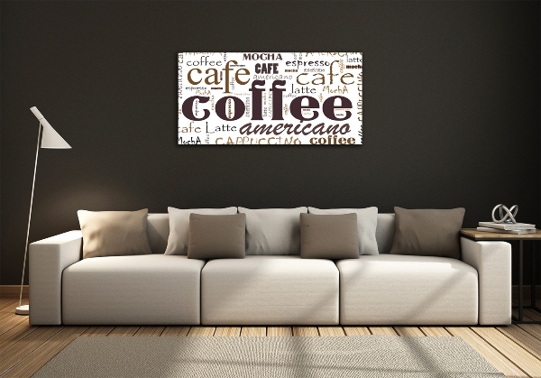 Cuadro de cristal templado moderno horizontal Café