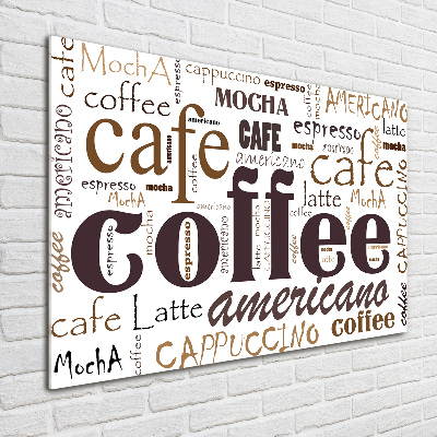 Cuadro de cristal templado moderno horizontal Café