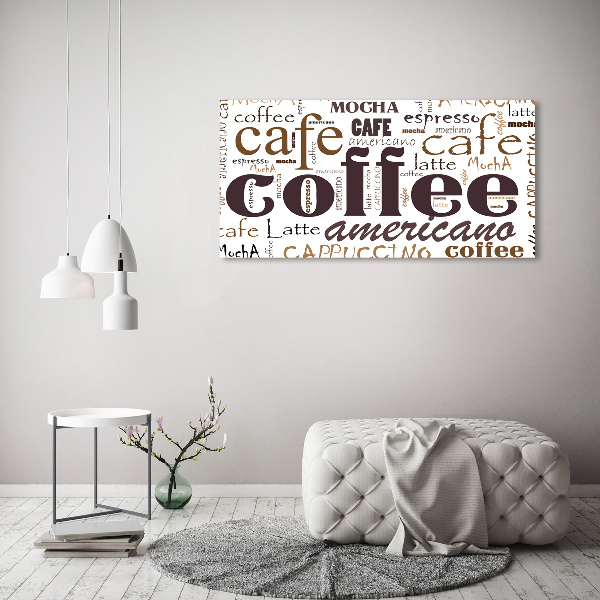 Cuadro de cristal templado moderno horizontal Café