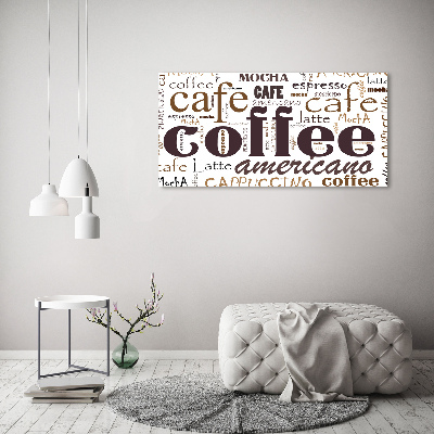 Cuadro de cristal templado moderno horizontal Café