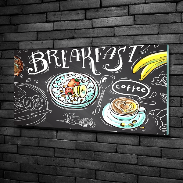Impresión en cristal con acabado brillante horizontal Desayuno