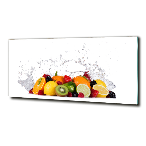 Cuadro de cristal templado moderno horizontal Fruta y agua