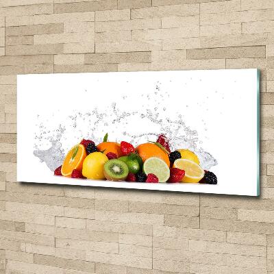Cuadro de cristal templado moderno horizontal Fruta y agua