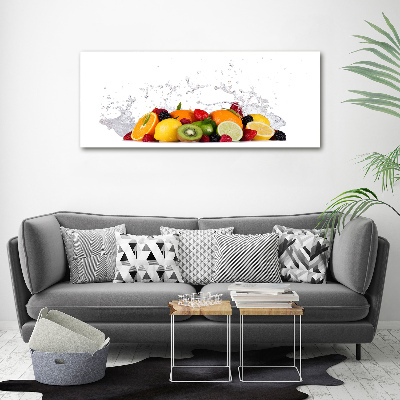 Cuadro de cristal templado moderno horizontal Fruta y agua