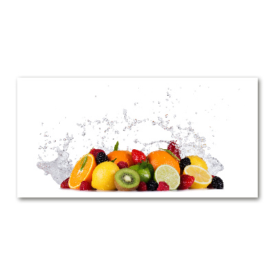 Cuadro de cristal templado moderno horizontal Fruta y agua