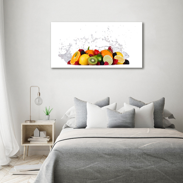 Cuadro de cristal templado moderno horizontal Fruta y agua