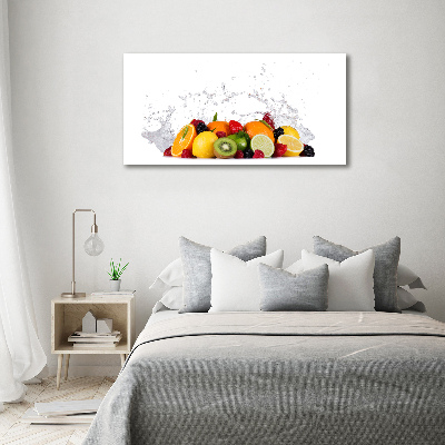 Cuadro de cristal templado moderno horizontal Fruta y agua