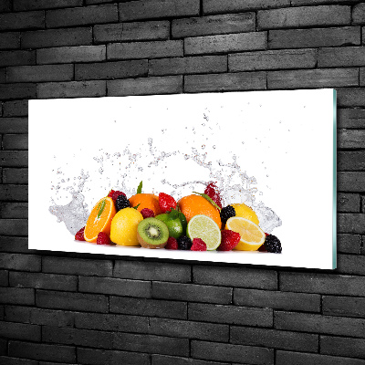 Cuadro de cristal templado moderno horizontal Fruta y agua