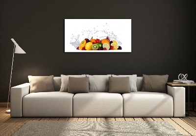 Cuadro de cristal templado moderno horizontal Fruta y agua