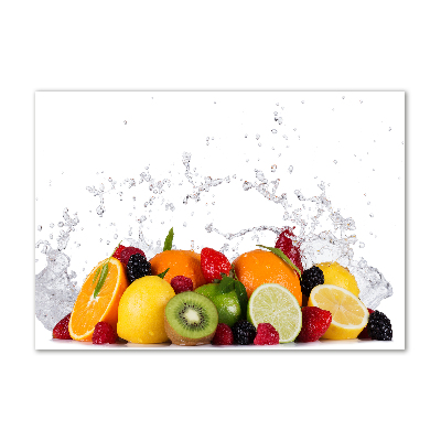 Cuadro de cristal templado moderno horizontal Fruta y agua