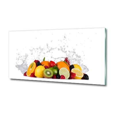 Cuadro de cristal templado moderno horizontal Fruta y agua
