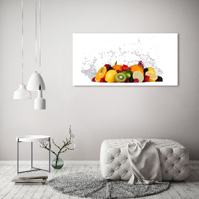 Cuadro de cristal templado moderno horizontal Fruta y agua