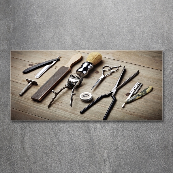 Impresión en cristal con acabado brillante horizontal Peluquería masculina