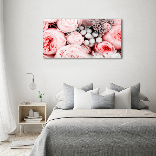 Impresión en cristal con acabado brillante horizontal Un ramo de flores