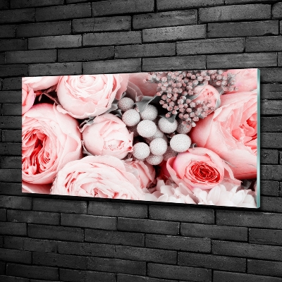 Impresión en cristal con acabado brillante horizontal Un ramo de flores