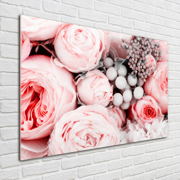 Impresión en cristal con acabado brillante horizontal Un ramo de flores