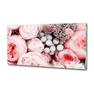 Impresión en cristal con acabado brillante horizontal Un ramo de flores