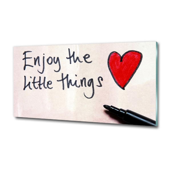 Cuadro decorativo de vidrio para salón horizontal Pequeñas cosas