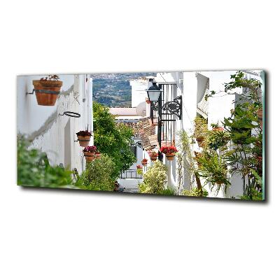 Foto en cristal de alta calidad con impresión uv horizontal Una calle con encanto