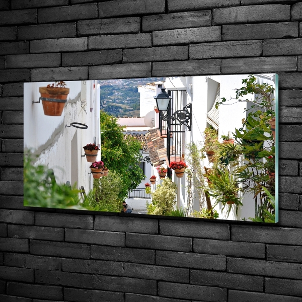 Foto en cristal de alta calidad con impresión uv horizontal Una calle con encanto