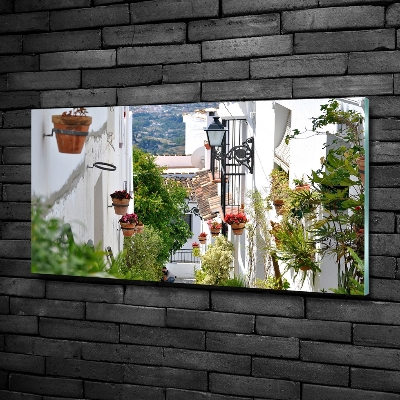 Foto en cristal de alta calidad con impresión uv horizontal Una calle con encanto