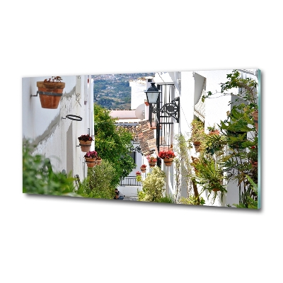 Foto en cristal de alta calidad con impresión uv horizontal Una calle con encanto