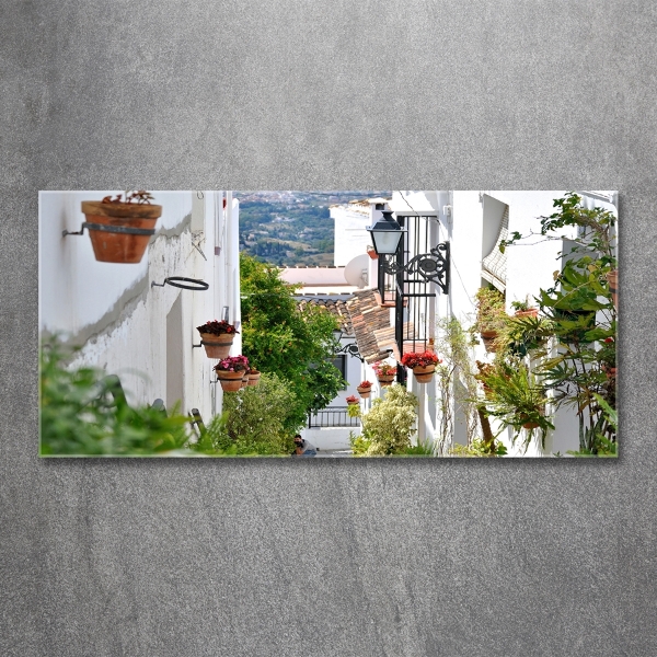 Foto en cristal de alta calidad con impresión uv horizontal Una calle con encanto