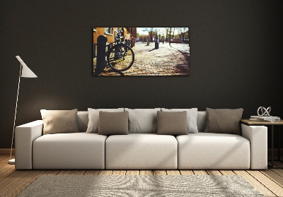 Cuadro decorativo de vidrio para salón horizontal Ciclismo en Ámsterdam