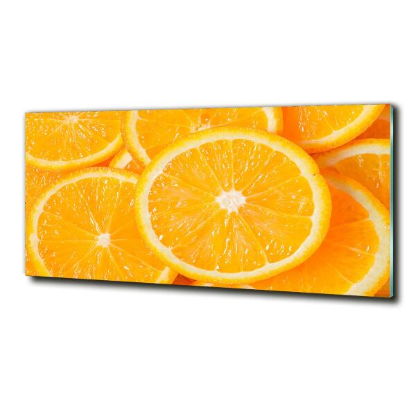 Cuadro decorativo de vidrio para salón horizontal rodajas de naranja