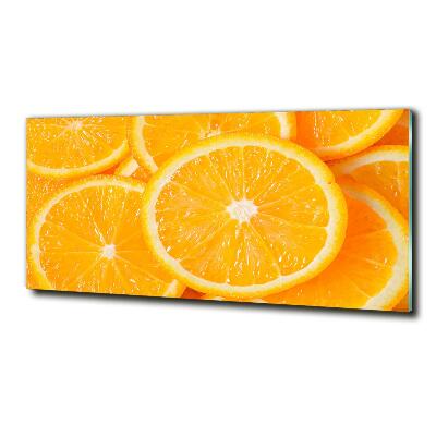 Cuadro decorativo de vidrio para salón horizontal rodajas de naranja