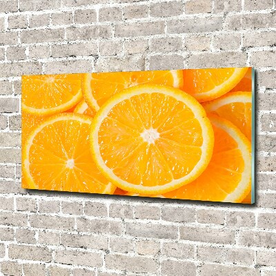 Cuadro decorativo de vidrio para salón horizontal rodajas de naranja
