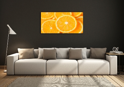 Cuadro decorativo de vidrio para salón horizontal rodajas de naranja
