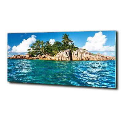 Cuadro de cristal templado moderno horizontal Isla tropical