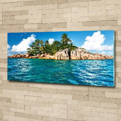 Cuadro de cristal templado moderno horizontal Isla tropical