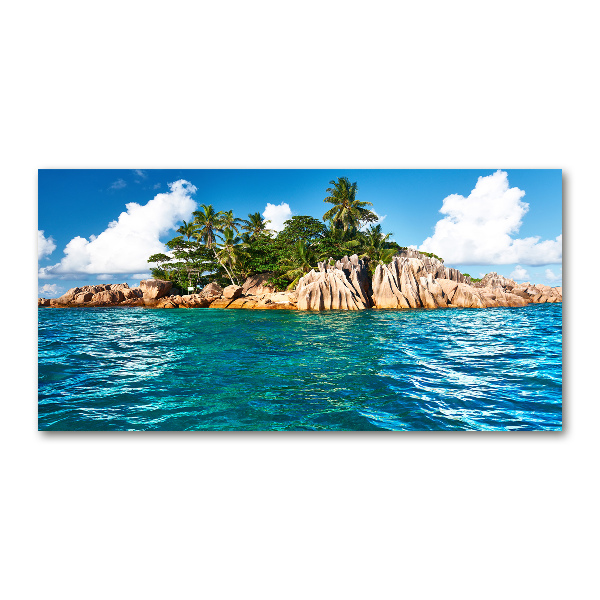 Cuadro de cristal templado moderno horizontal Isla tropical