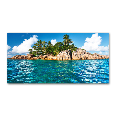 Cuadro de cristal templado moderno horizontal Isla tropical