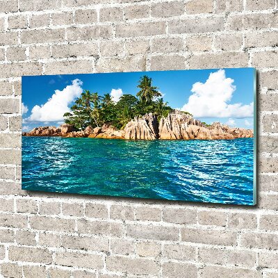 Cuadro de cristal templado moderno horizontal Isla tropical