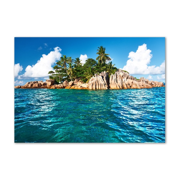 Cuadro de cristal templado moderno horizontal Isla tropical