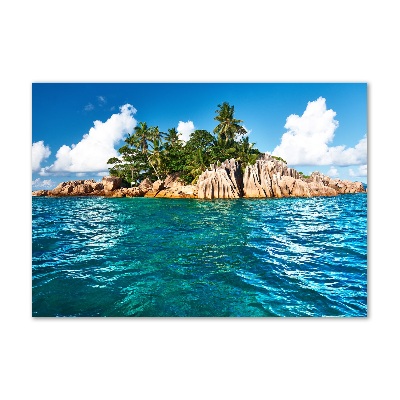 Cuadro de cristal templado moderno horizontal Isla tropical