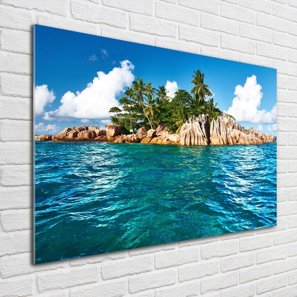 Cuadro de cristal templado moderno horizontal Isla tropical